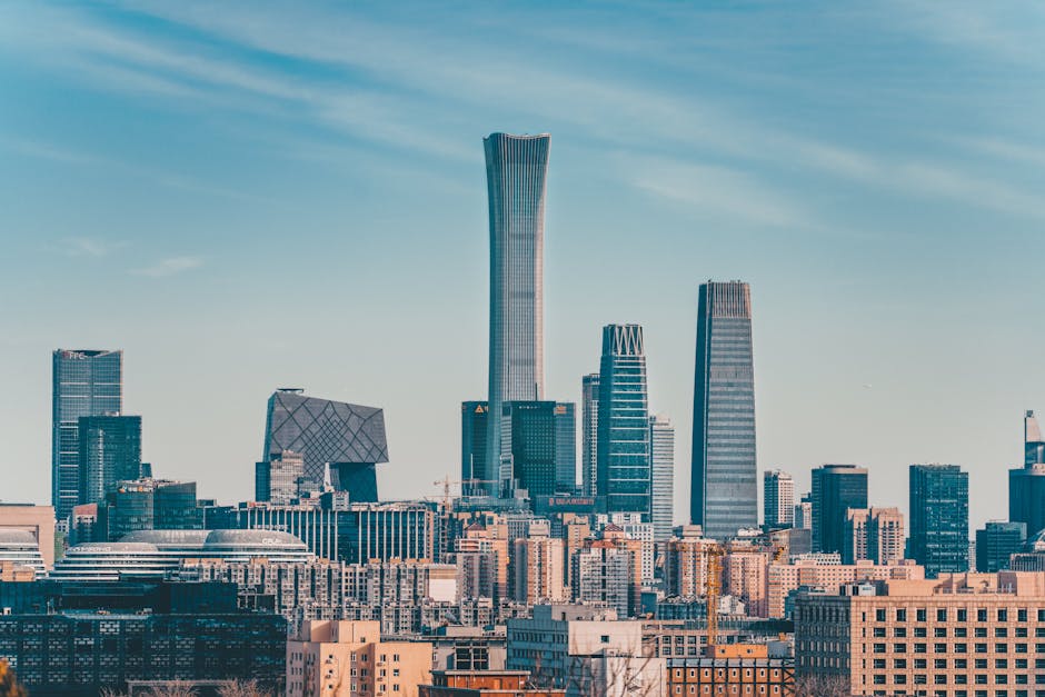 China economy slowdown, Beijing financial district 2026